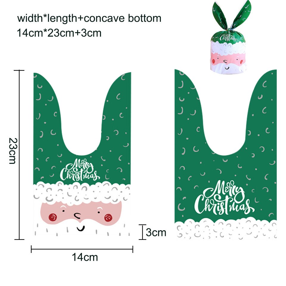 Rabbit Ear Plastic Christmas Gift Bags (20 pcs)