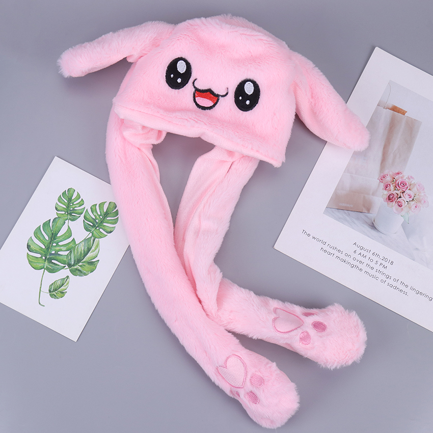 Rabbit Hat Plush Can Moving Bunny Ears Hat For Kids Adult Girlfriend Bunny Plush Cap Winter Hat