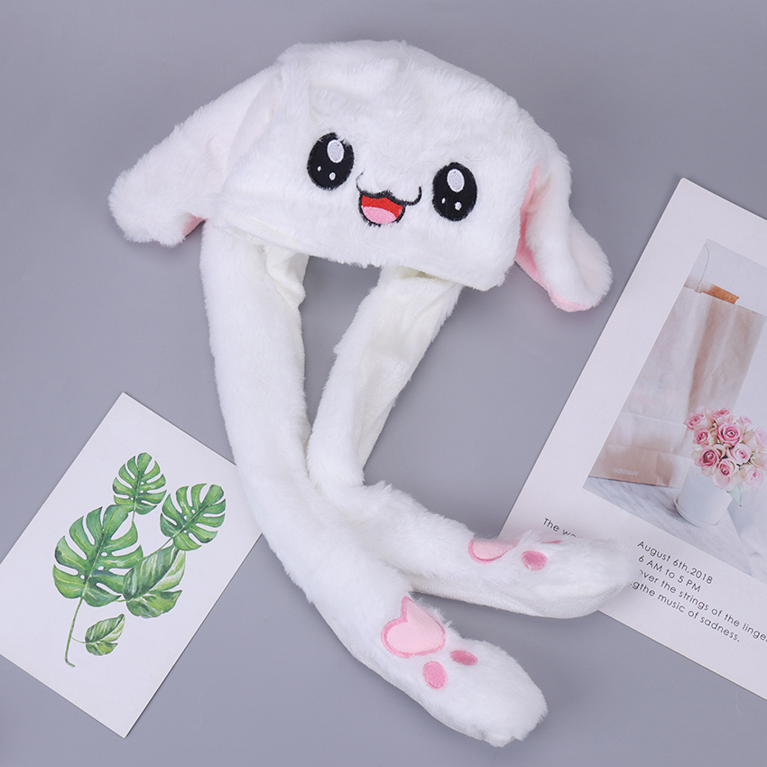 Rabbit Hat Plush Can Moving Bunny Ears Hat For Kids Adult Girlfriend Bunny Plush Cap Winter Hat