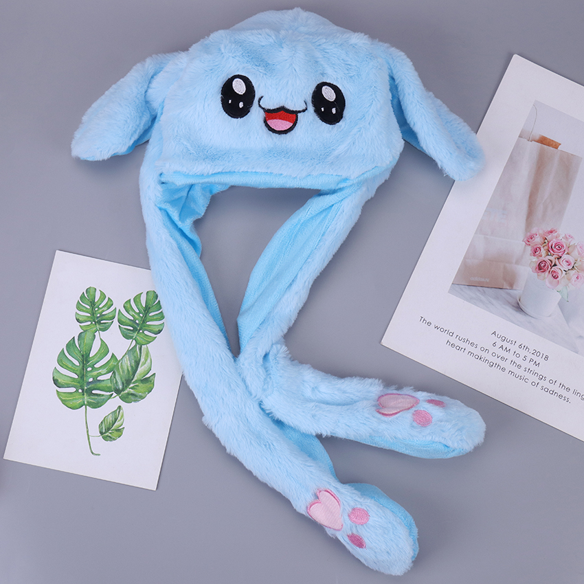 Rabbit Hat Plush Can Moving Bunny Ears Hat For Kids Adult Girlfriend Bunny Plush Cap Winter Hat