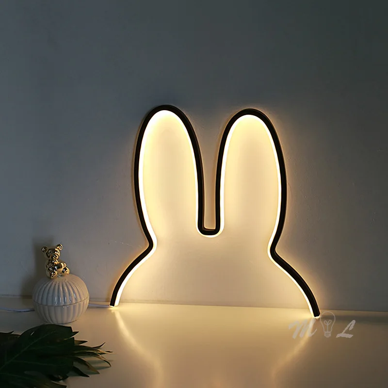 Rabbit Led Night Light Modern USB Desk Lamp for Children's Kid Room Light Christmas Gift 5W Cute Night Lamp Home Deco Rabbit Led Night Light Modern USB Desk Lamp for Children's Kid Room Light Christmas Gift 5W Cute Night Lamp Home Deco