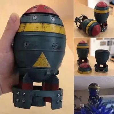 Radiation-Inspired Nuclear Bomb Storage Box, Retro Small Bomb-Shaped Storage Box, 3D Mini Resin Storage Box Decorated