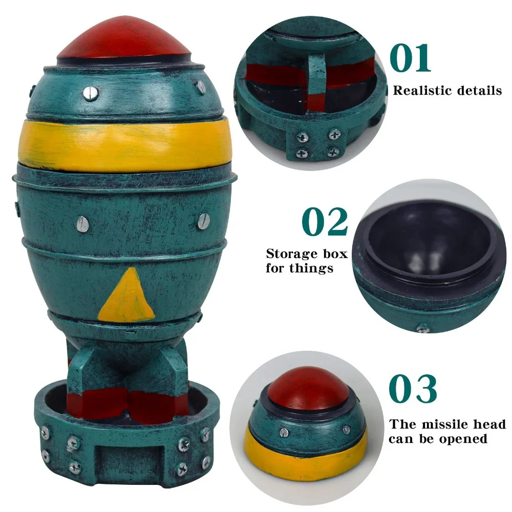 Radiation-Inspired Nuclear Bomb Storage Box, Retro Small Bomb-Shaped Storage Box, 3D Mini Resin Storage Box Decorated
