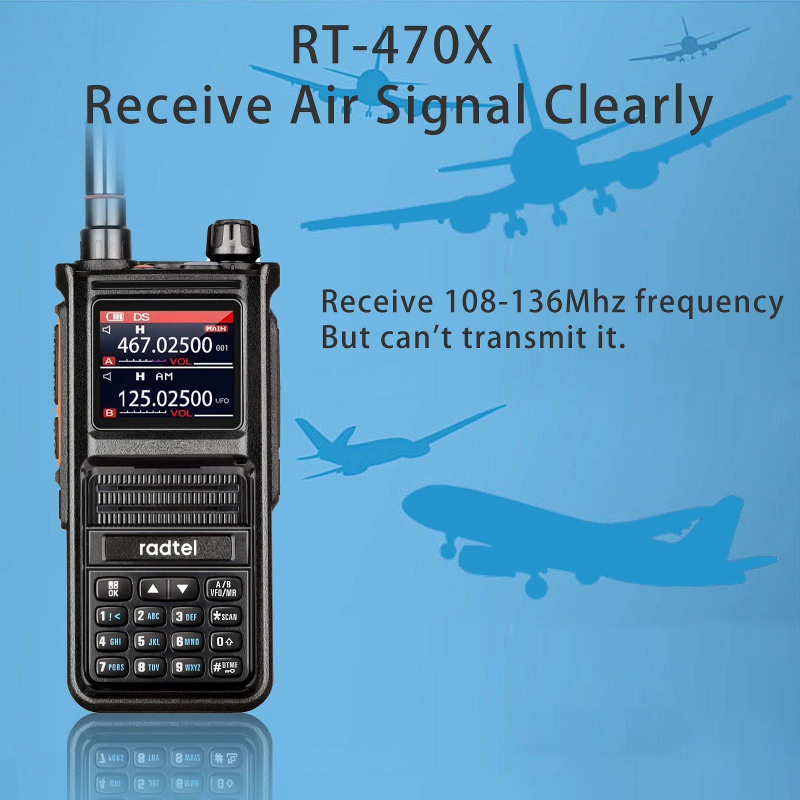 Radtel RT-470X Multi-bands Ham Walkie-Talkies 256CH Air Band Two Way Radio Station Aviation NOAA Police Marine Radtel RT-470X Multi-bands Ham Walkie-Talkies 256CH Air Band Two Way Radio Station Aviation NOAA Police Marine