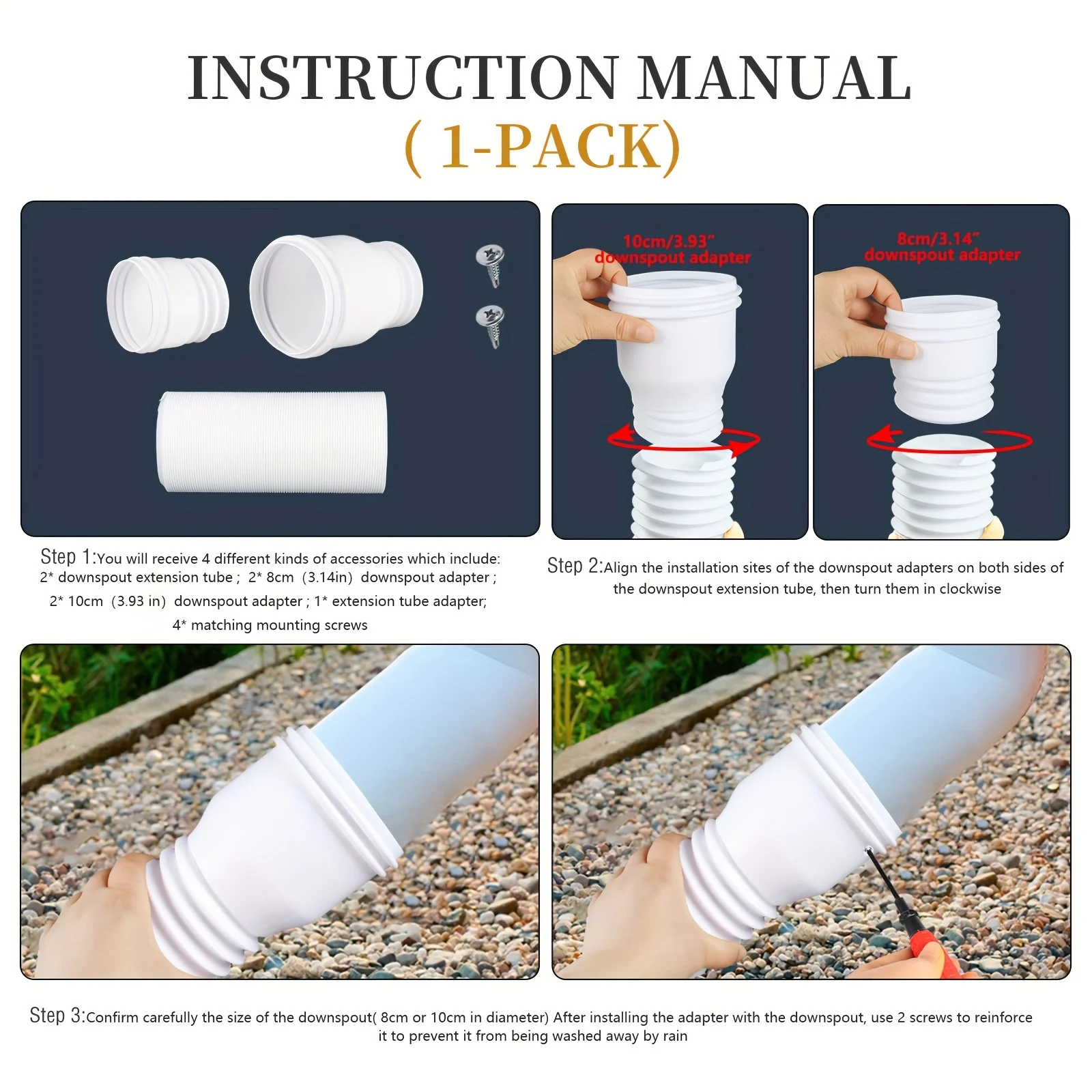 Rain Gutter Downspout Extensions Flexible Drain Downspout Drain Extender Gutter Connector Rainwater Drainage Rain Gutter Downspout Extensions Flexible Drain Downspout Drain Extender Gutter Connector Rainwater Drainage