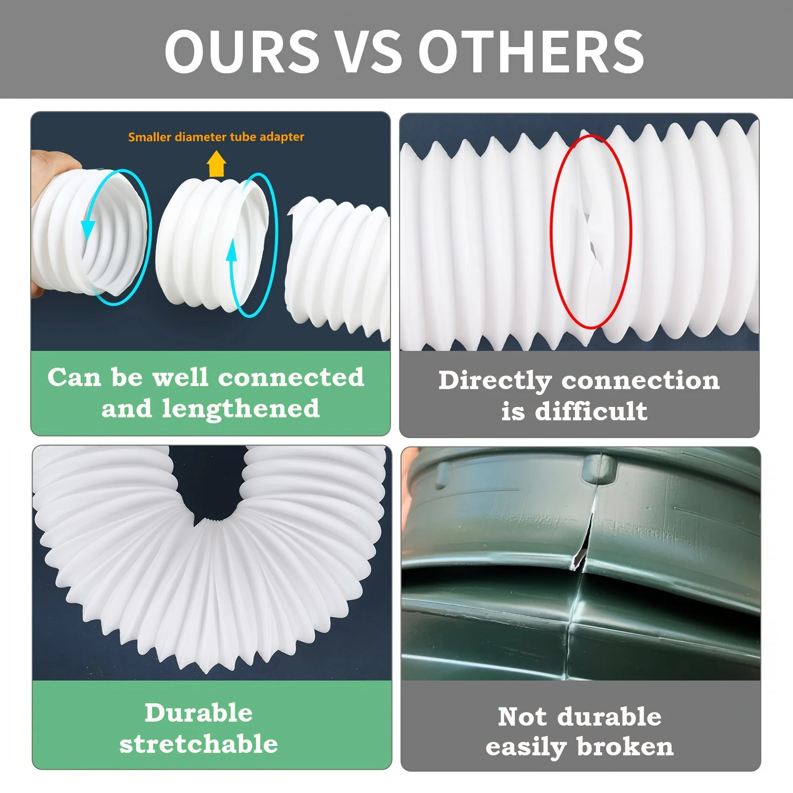 Rain Gutter Downspout Extensions Flexible Drain Downspout Drain Extender Gutter Connector Rainwater Drainage Rain Gutter Downspout Extensions Flexible Drain Downspout Drain Extender Gutter Connector Rainwater Drainage