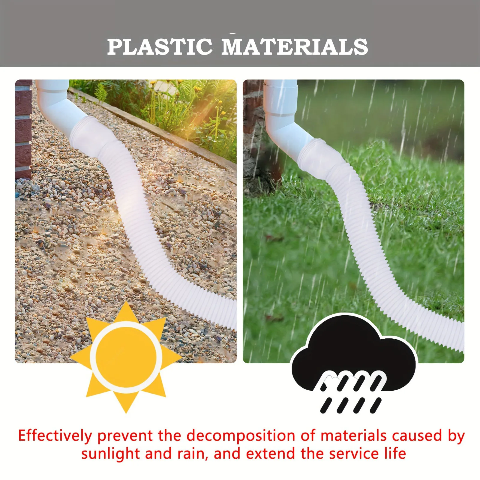 Rain Gutter Downspout Extensions Flexible Drain Downspout Drain Extender Gutter Connector Rainwater Drainage Rain Gutter Downspout Extensions Flexible Drain Downspout Drain Extender Gutter Connector Rainwater Drainage