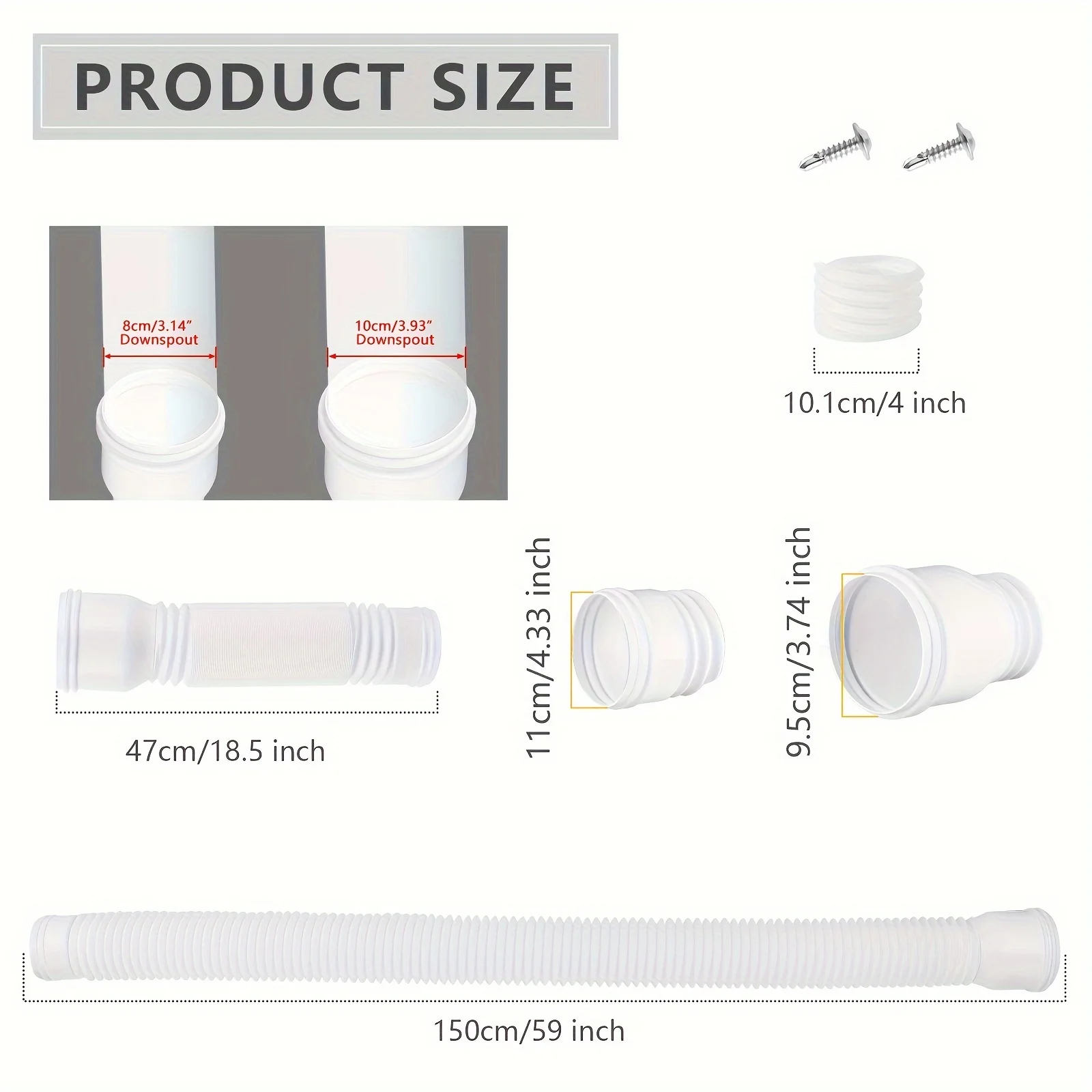 Rain Gutter Downspout Extensions Flexible Drain Downspout Drain Extender Gutter Connector Rainwater Drainage Rain Gutter Downspout Extensions Flexible Drain Downspout Drain Extender Gutter Connector Rainwater Drainage