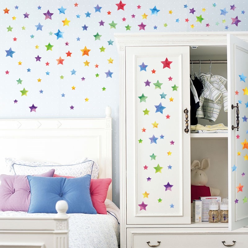 Rainbow Color Bedroom Wall Stickers Decor Rainbow Color Bedroom Wall Stickers Decor