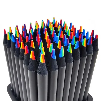 Rainbow Colored Pencils 12pcs Set Kawaii Rainbow Pencil 7 Colors Concentric Gradient Crayons Kids Gift Colored Pencils Rainbow Colored Pencils 12pcs Set Kawaii Rainbow Pencil 7 Colors Concentric Gradient Crayons Kids Gift Colored Pencils