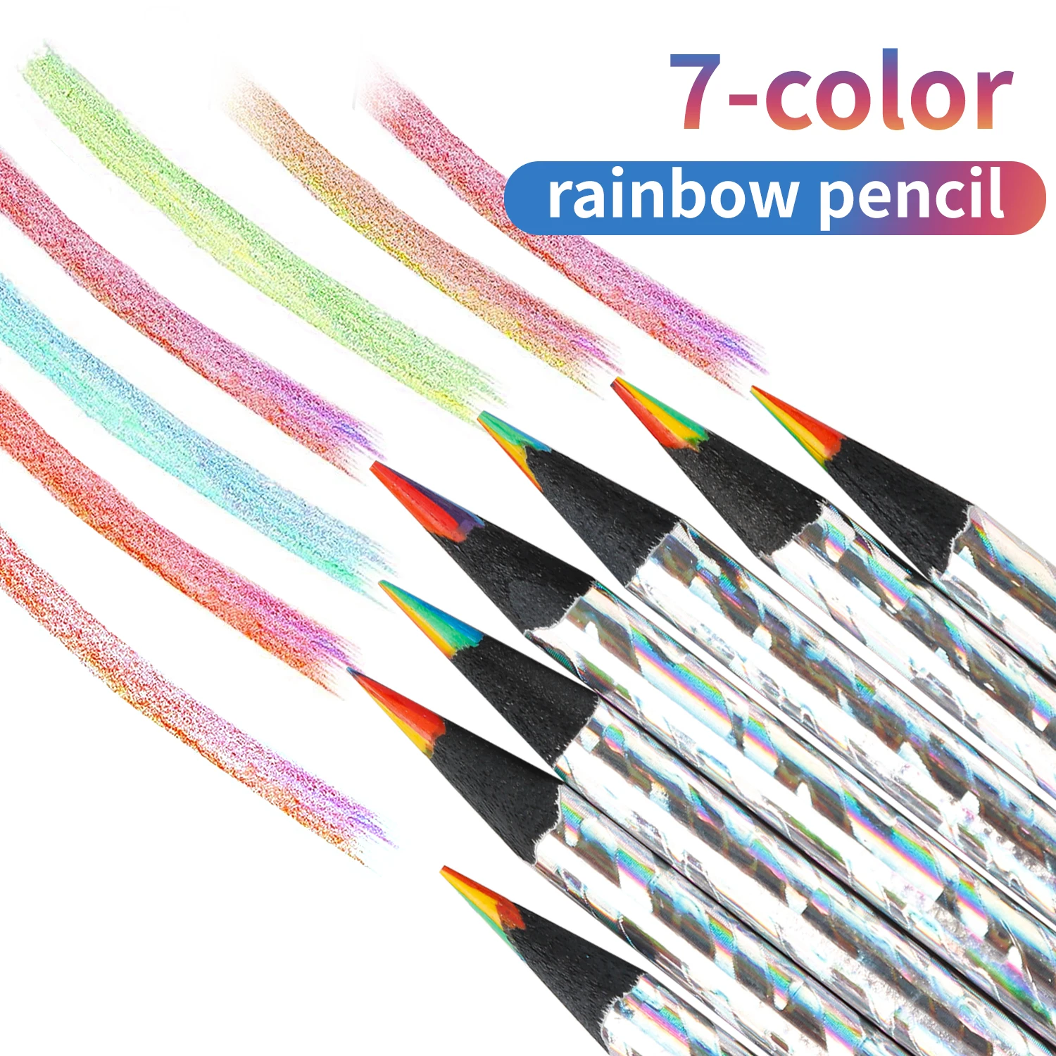 Rainbow Colored Pencils 12pcs Set Kawaii Rainbow Pencil 7 Colors Concentric Gradient Crayons Kids Gift Colored Pencils Rainbow Colored Pencils 12pcs Set Kawaii Rainbow Pencil 7 Colors Concentric Gradient Crayons Kids Gift Colored Pencils