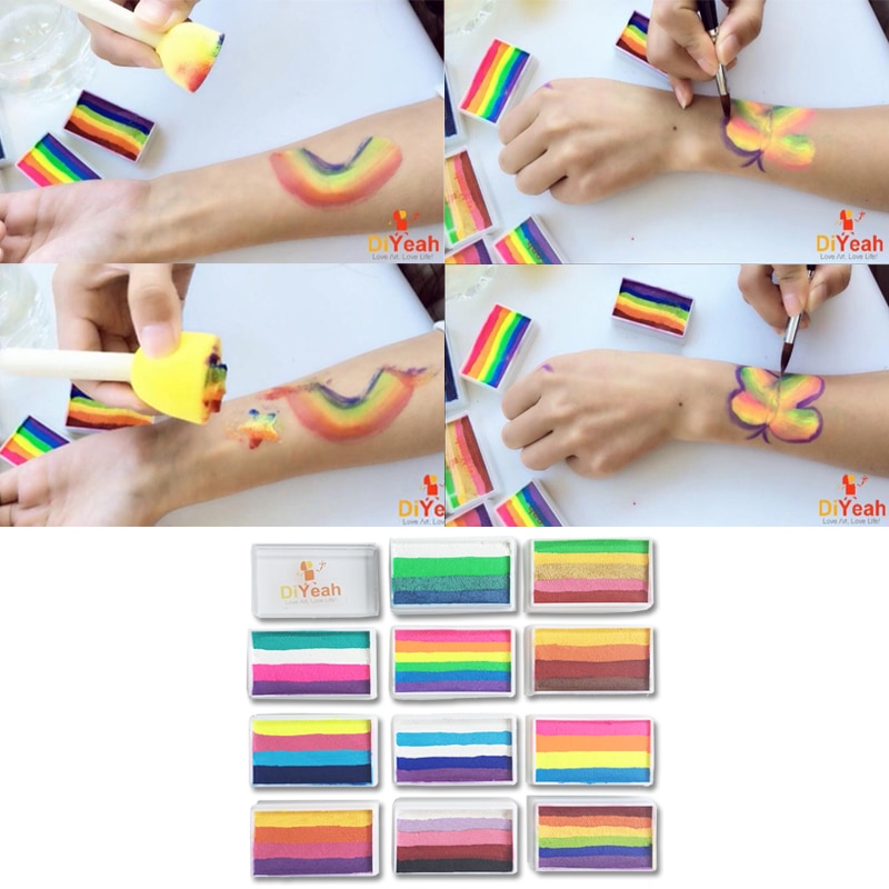 Rainbow Face Paint Washable Body Art Rainbow Face Paint Washable Body Art