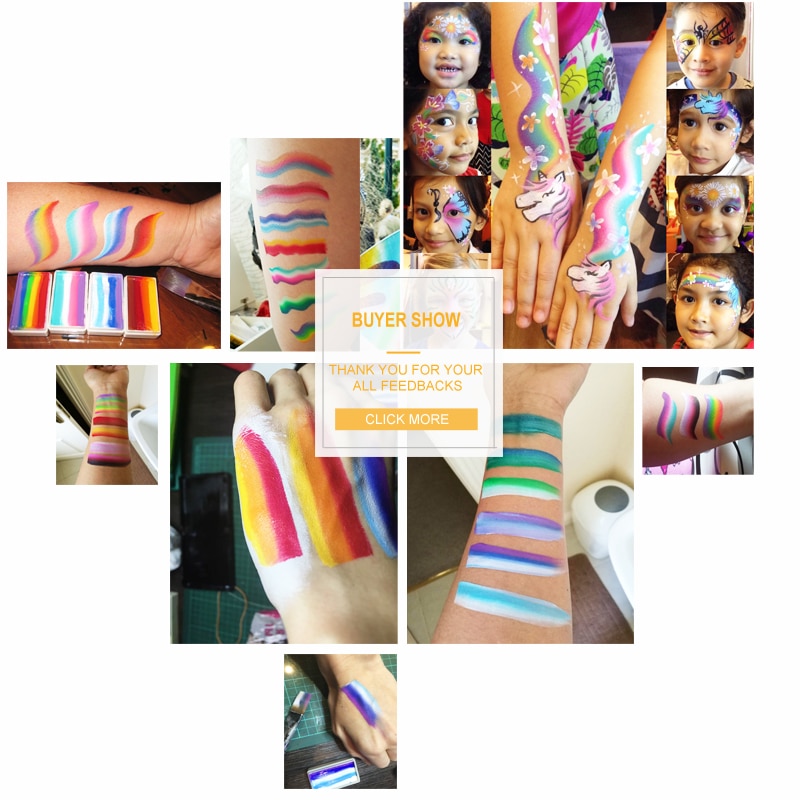 Rainbow Face Paint Washable Body Art Rainbow Face Paint Washable Body Art