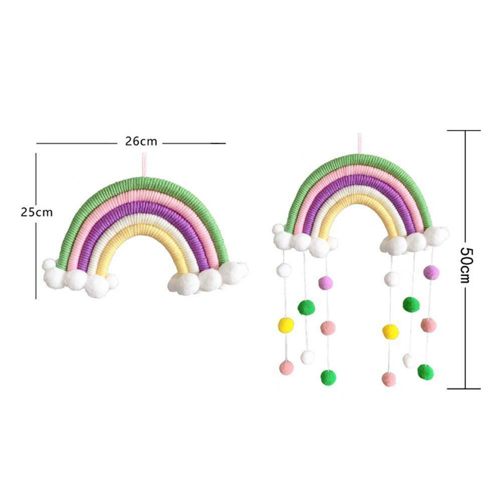 Rainbow Hanging Decor with Pompom Balls Rainbow Hanging Decor with Pompom Balls
