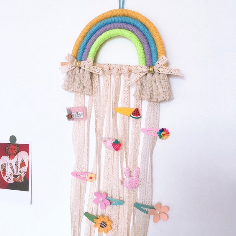 Rainbow Hanging Hair Clip Holder