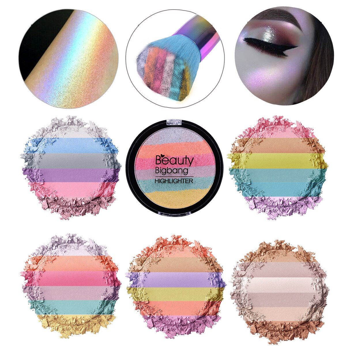 Rainbow Highlighter Face Makeup Rainbow Highlighter Face Makeup