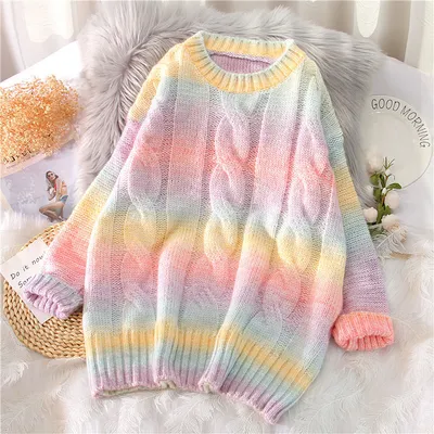 Rainbow Knit Sweater for Women Rainbow Knit Sweater for Women