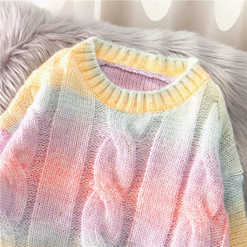 Rainbow Knit Sweater for Women Rainbow Knit Sweater for Women