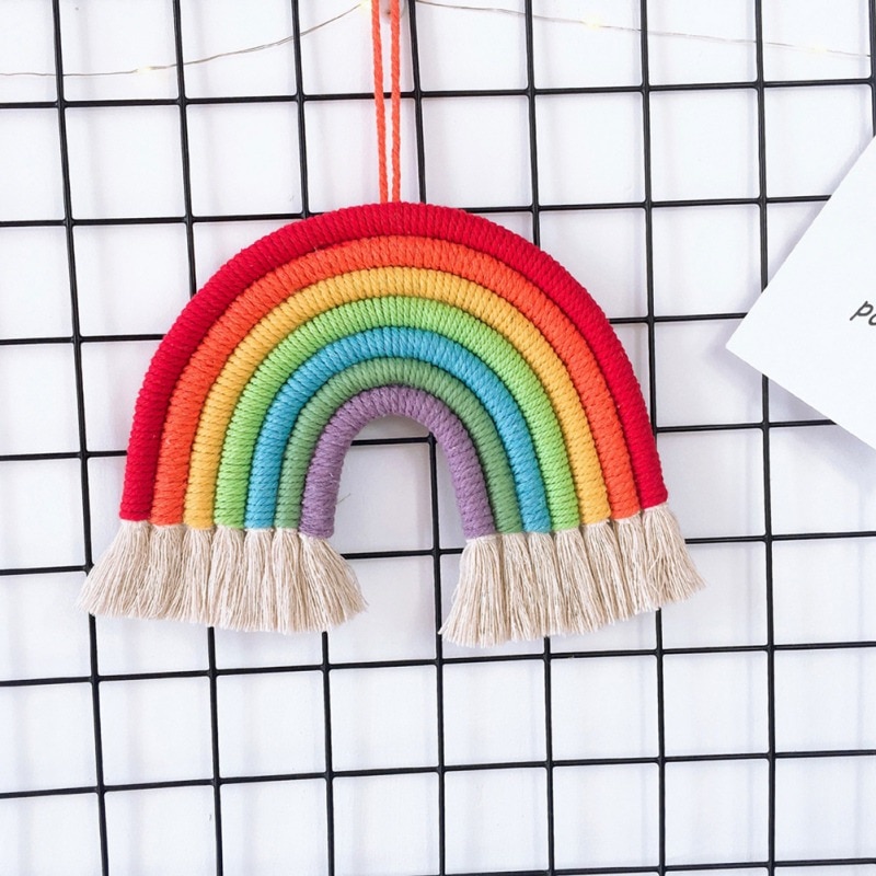 Rainbow Macrame Wall Hanging Decor Rainbow Macrame Wall Hanging Decor