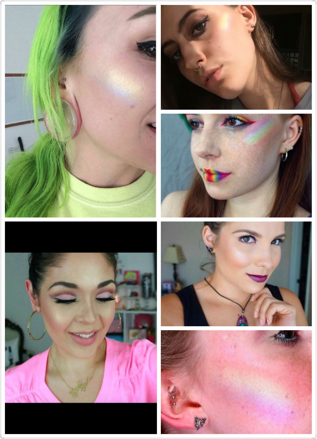 Rainbow Shimmer Highlighter Powder Rainbow Shimmer Highlighter Powder