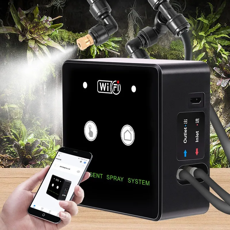 Rainforest Sprayer WiFi Control Automatic Mist Rainforest Timing Spray System Kit Irrigation Timer Reptile Sprayer Rainforest Sprayer WiFi Control Automatic Mist Rainforest Timing Spray System Kit Irrigation Timer Reptile Sprayer