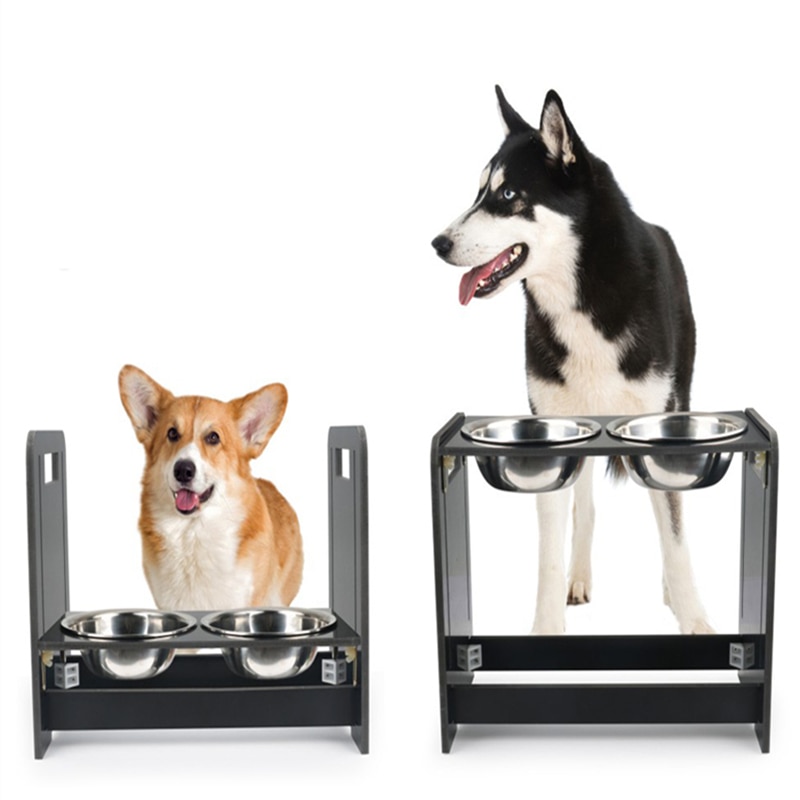 Raised Dog Bowls with Adjustable Rack Raised Dog Bowls with Adjustable Rack