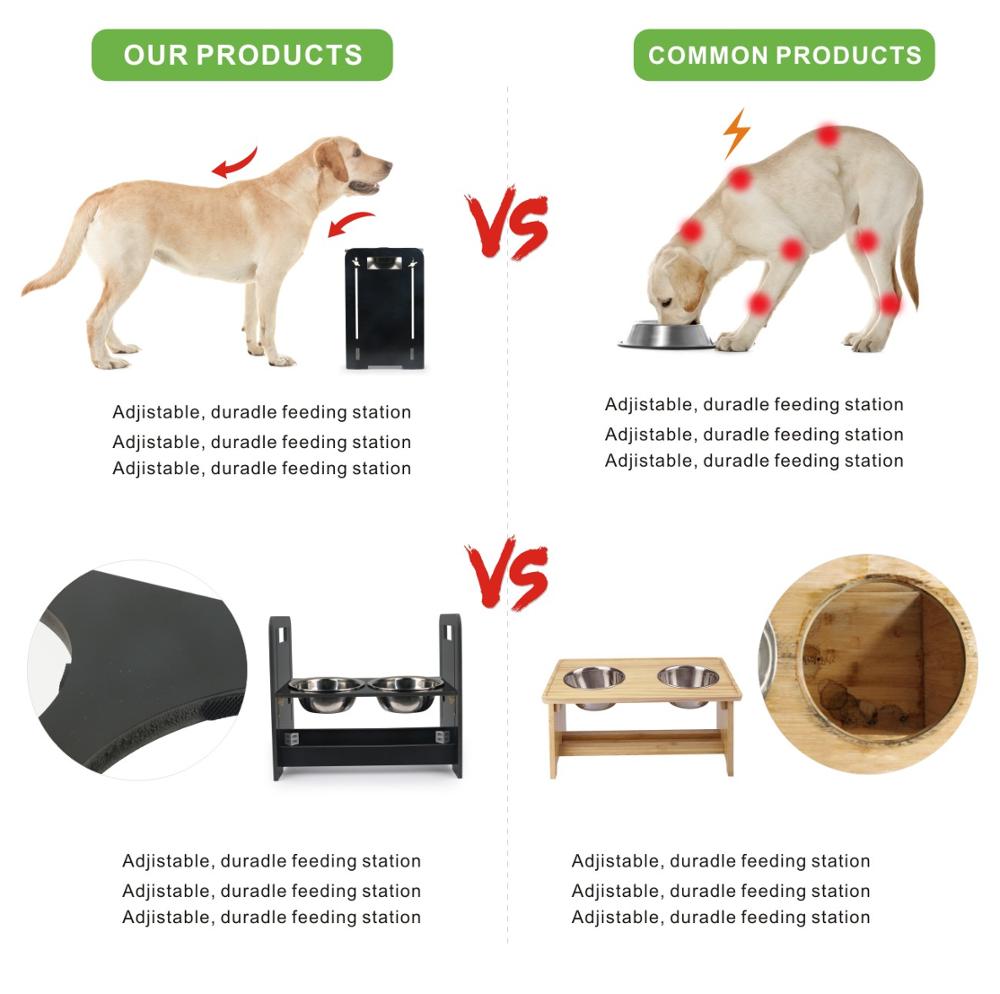 Raised Dog Bowls with Adjustable Rack Raised Dog Bowls with Adjustable Rack