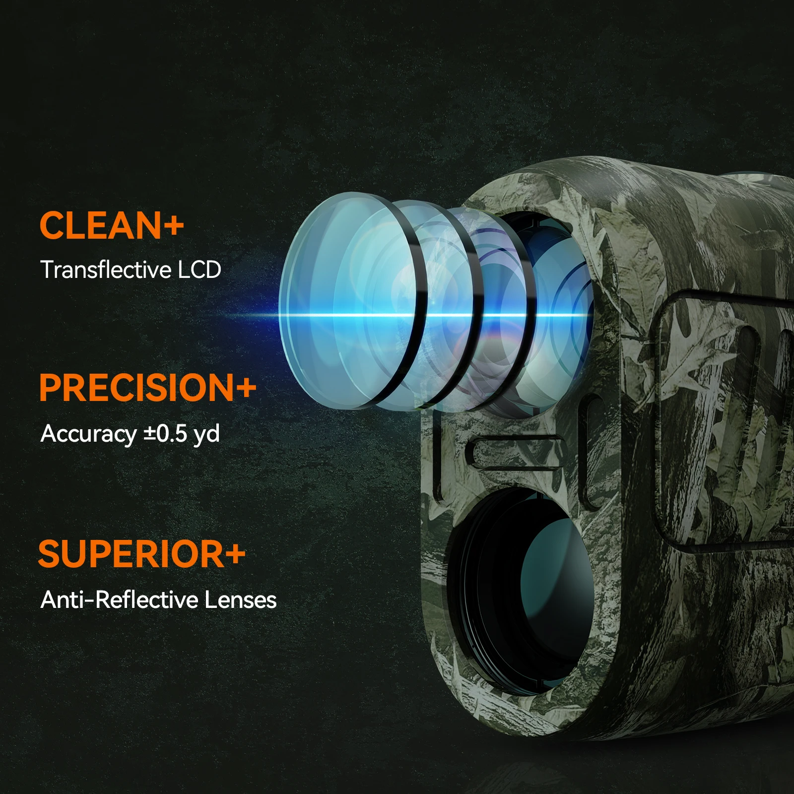 Range finder 7° Big Field 656Yd laser rangefinder for hunting, with Rain and Fog Ranging Mode, BOW Mode, Auto Height