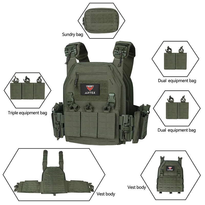 Ranger Green Plate Carrier Tactico Vest With Quick Release Security Molle Chaleco Tactico Bandolier Laser Cut Vest Ranger Green Plate Carrier Tactico Vest With Quick Release Security Molle Chaleco Tactico Bandolier Laser Cut Vest