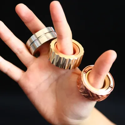 Ratchet Wheel Fidget Ring Fidget Slider Adult EDC Metal Fidget Toys ADHD Hand Spinner Stress Relief Toys Office Toy