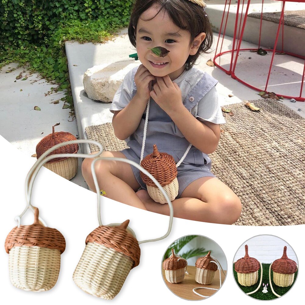 Rattan Acorn Basket Sling Bag Rattan Acorn Basket Sling Bag