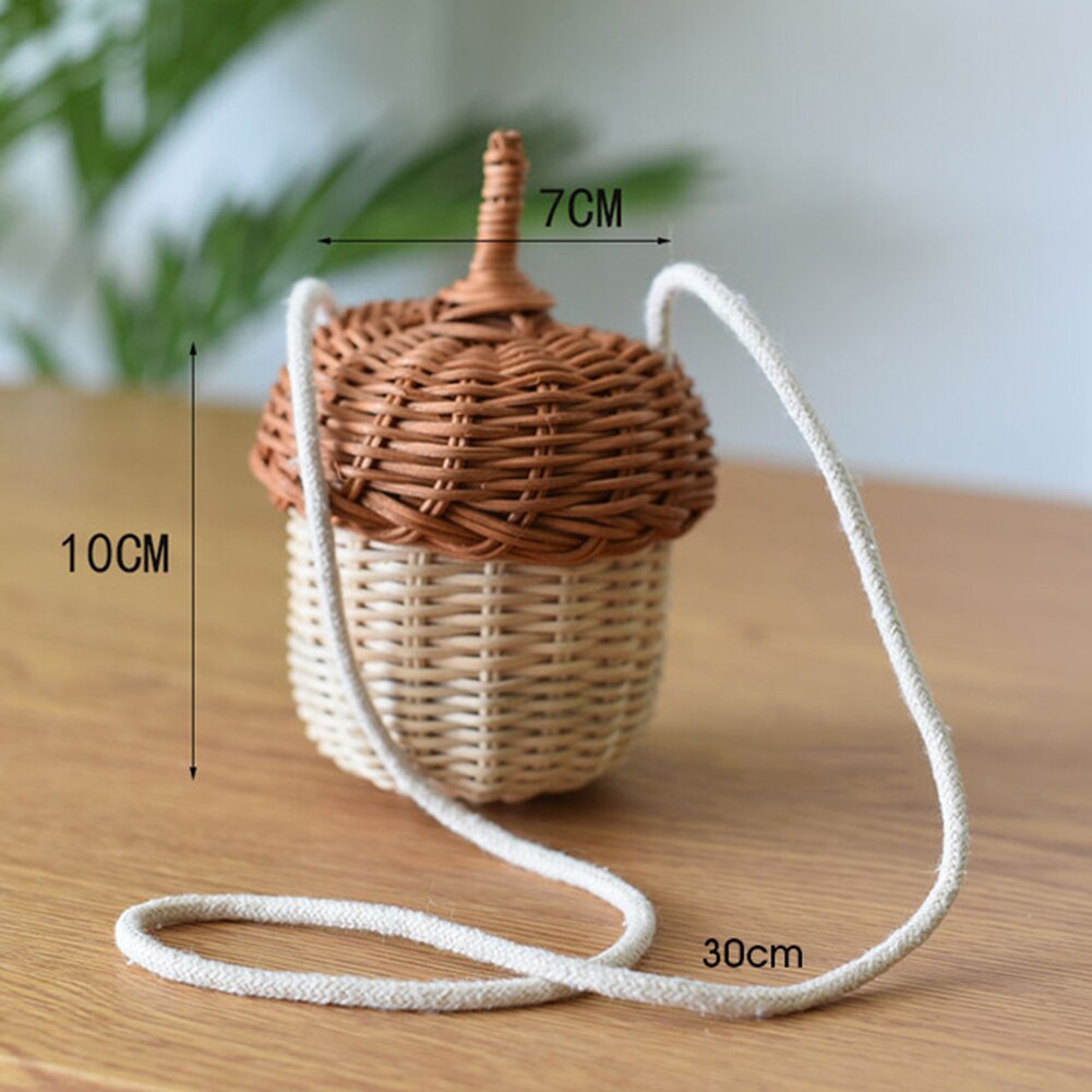 Rattan Acorn Basket Sling Bag Rattan Acorn Basket Sling Bag