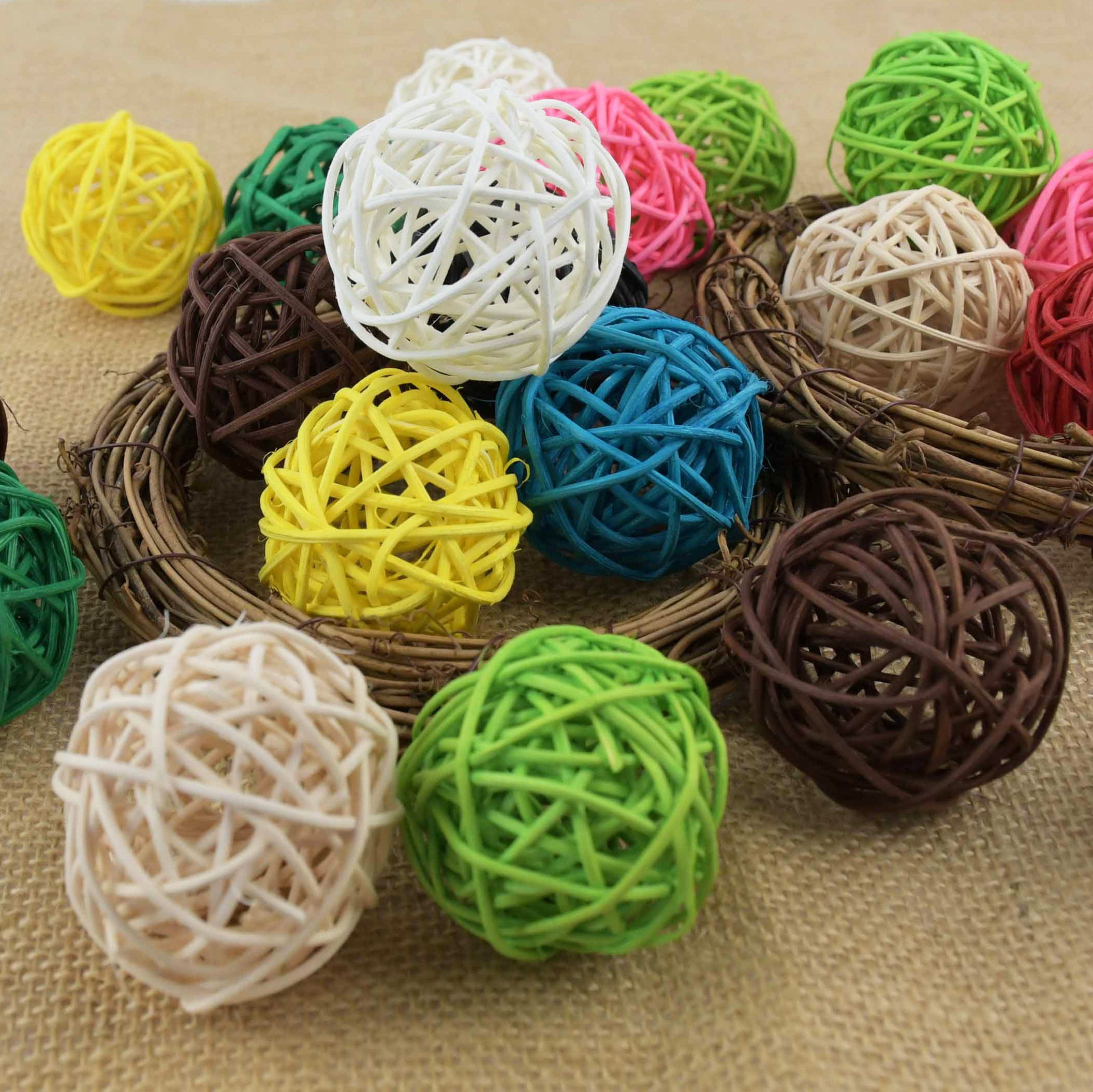 Rattan Decorative Wicker Balls (10Pcs) Rattan Decorative Wicker Balls (10Pcs)