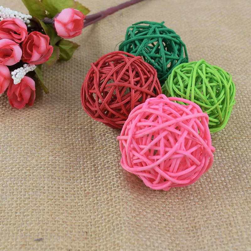 Rattan Decorative Wicker Balls (10Pcs)