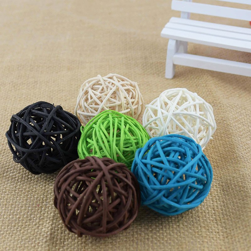 Rattan Decorative Wicker Balls (10Pcs)