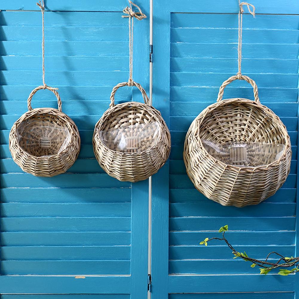 Rattan Hanging Basket Wall Planter Rattan Hanging Basket Wall Planter