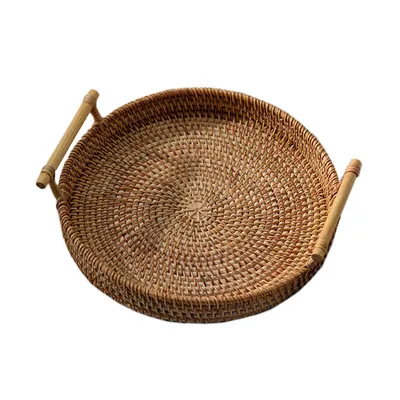 Rattan Serving Tray Handwoven Basket Rattan Serving Tray Handwoven Basket