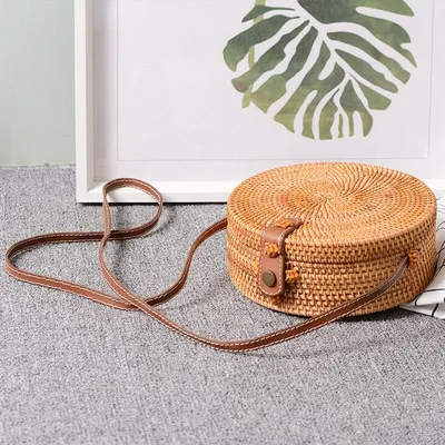 Rattan Sling Bag Handmade Beach Bag Rattan Sling Bag Handmade Beach Bag