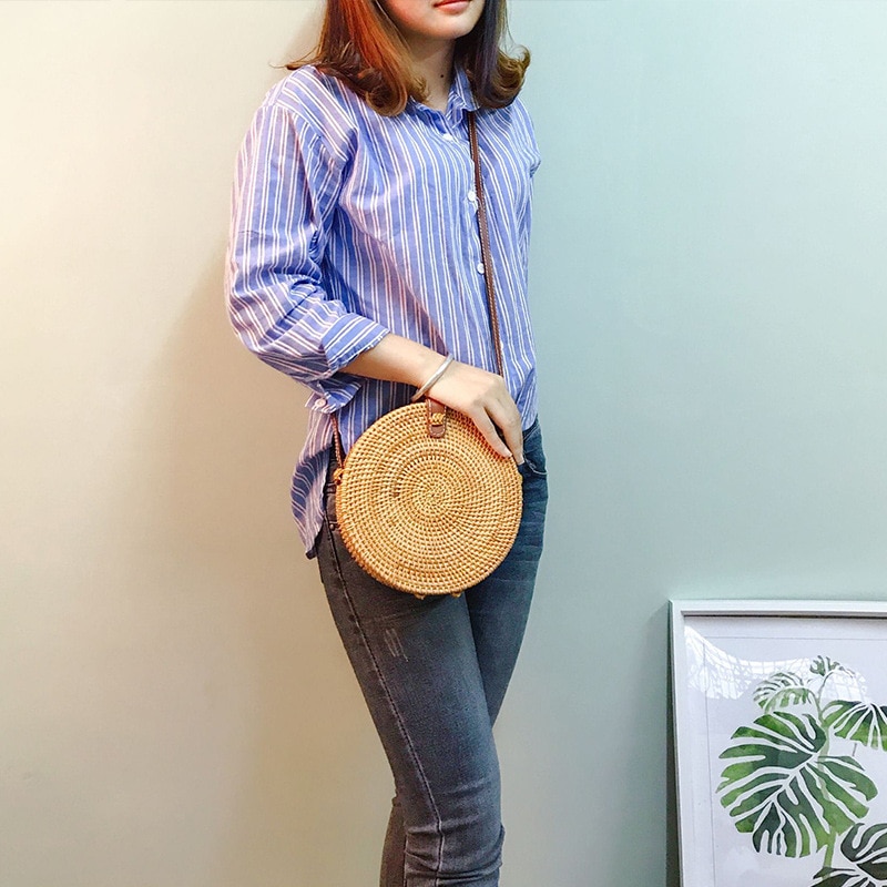 Rattan Sling Bag Handmade Beach Bag Rattan Sling Bag Handmade Beach Bag