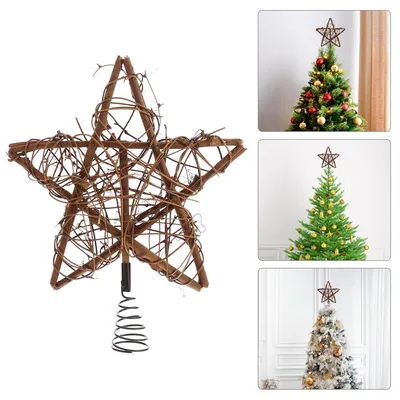 Rattan Star Christmas Tree Topper