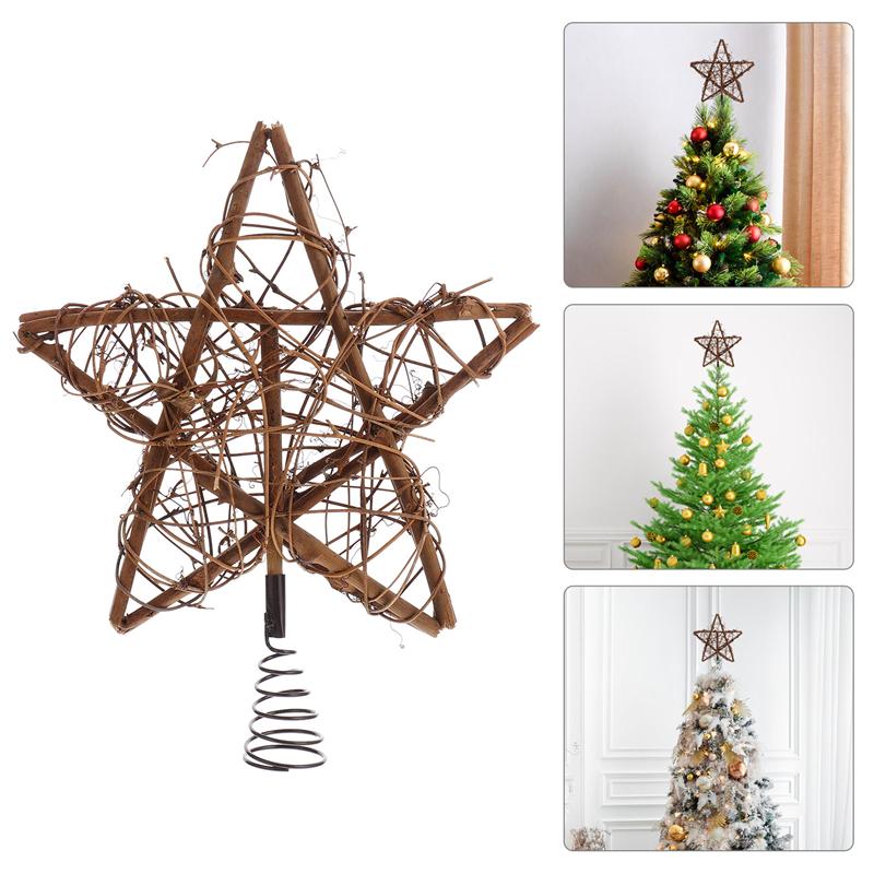 Rattan Star Christmas Tree Topper