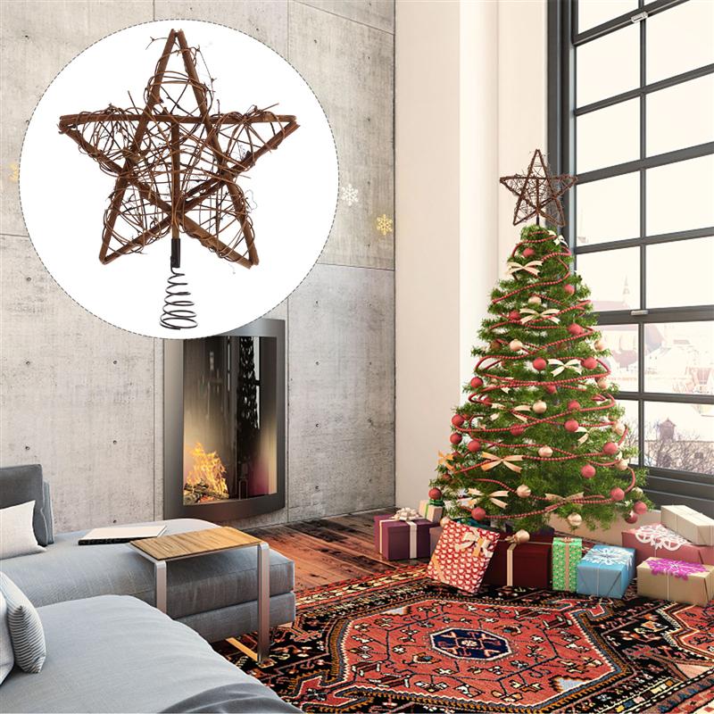 Rattan Star Christmas Tree Topper