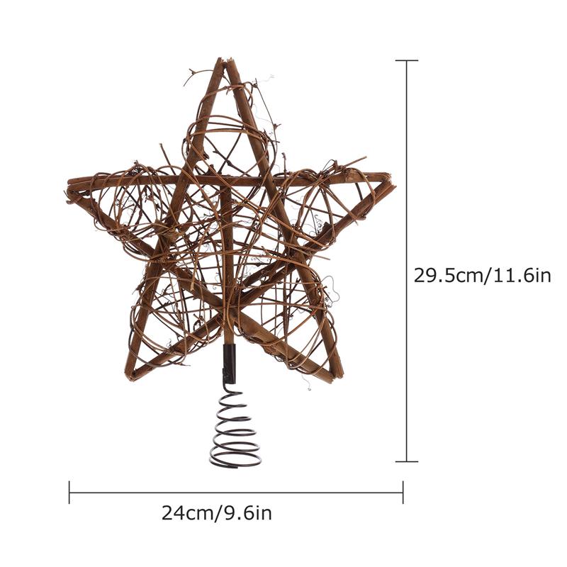Rattan Star Christmas Tree Topper