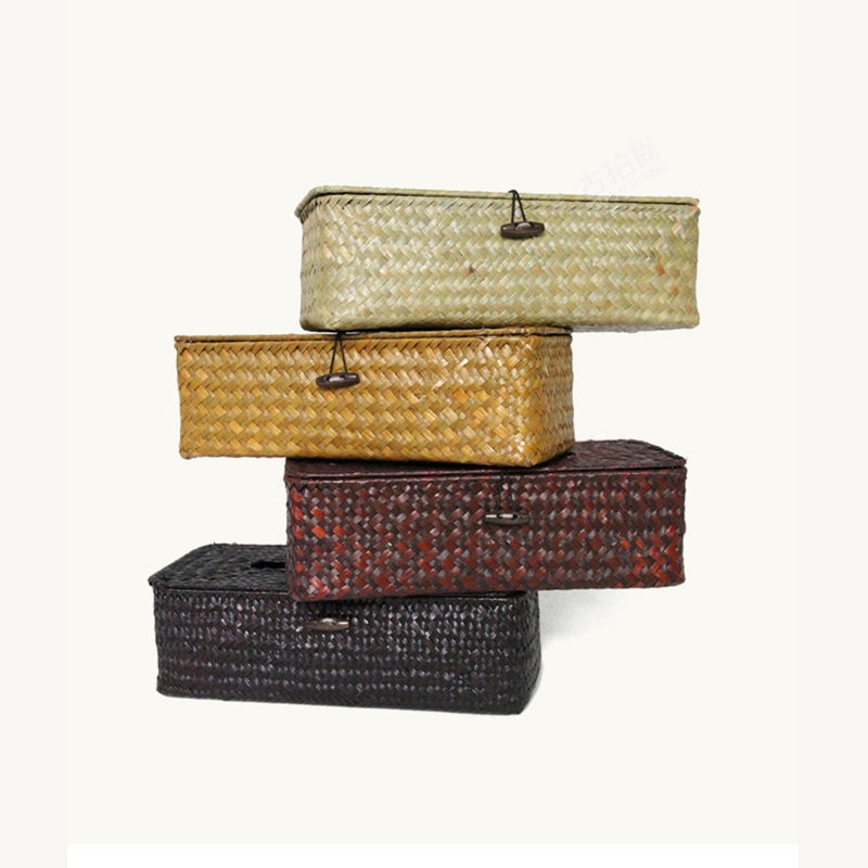 Rattan Tissue Box Cover Container