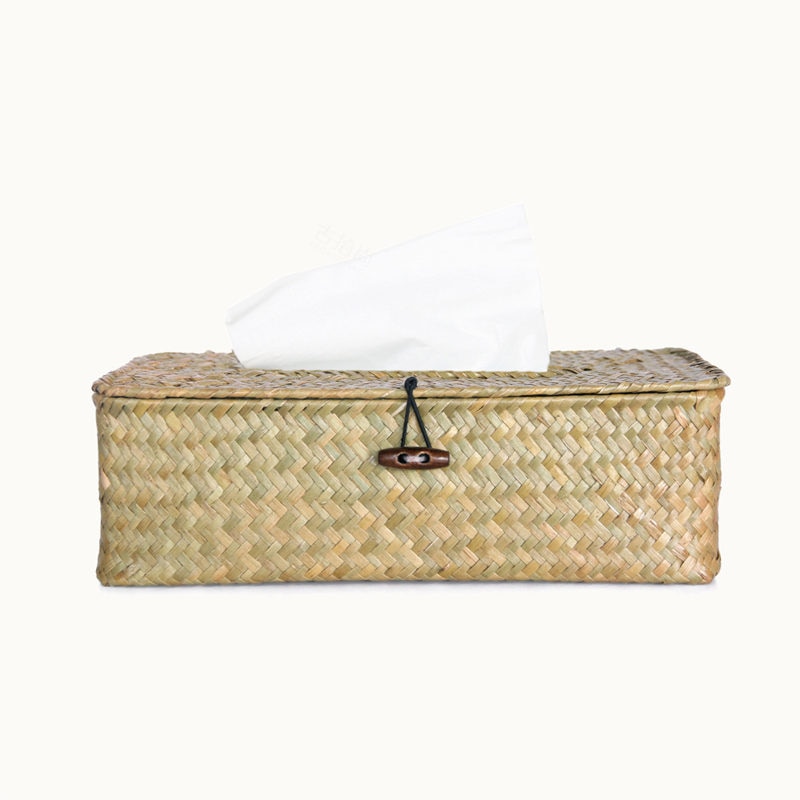 Rattan Tissue Box Cover Container