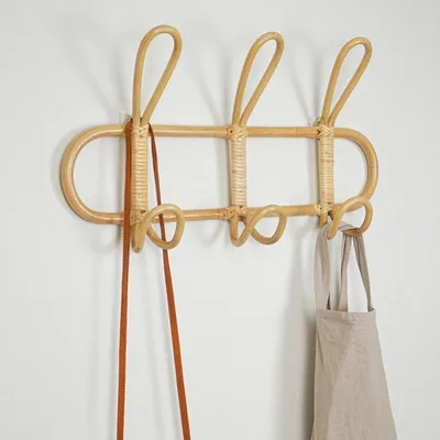 Rattan Wall Hooks Hanger Organizer Rattan Wall Hooks Hanger Organizer