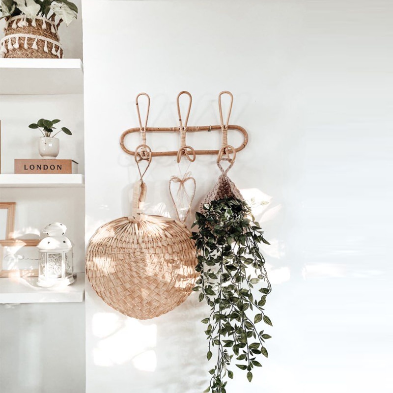 Rattan Wall Hooks Hanger Organizer Rattan Wall Hooks Hanger Organizer
