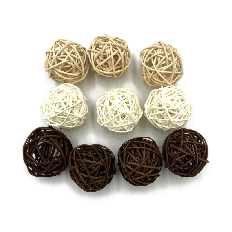 Rattan Wicker Balls Decor (10Pcs)