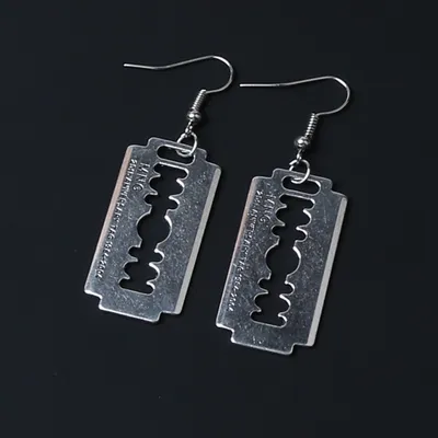 Razor Blade Earrings Gothic Accessory Razor Blade Earrings Gothic Accessory