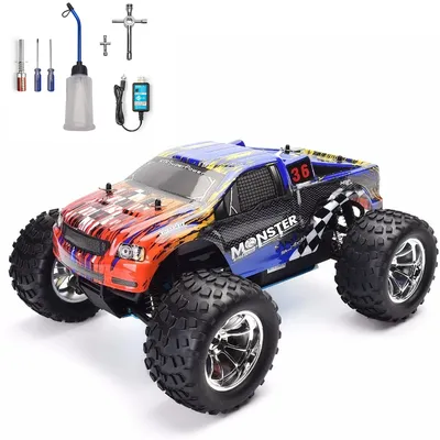RC Car 1:10 Scale Two Speed Off Road Monster Truck Nitro Gas Power 4wd Remote Control Car High Speed Hobby Racing RC